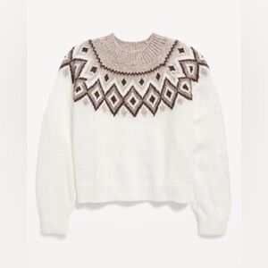 Girls Old Navy Fair Isle Patterned Sweater SZ Large